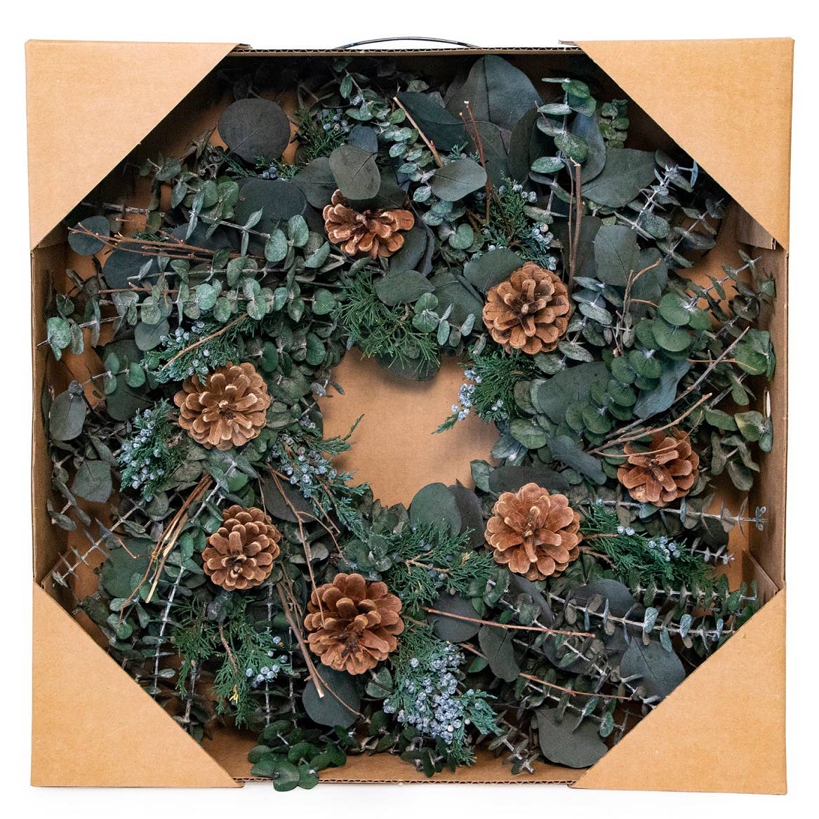 Fall to Winter Woodland Eucalyptus & Pinecone Wreath, 18"