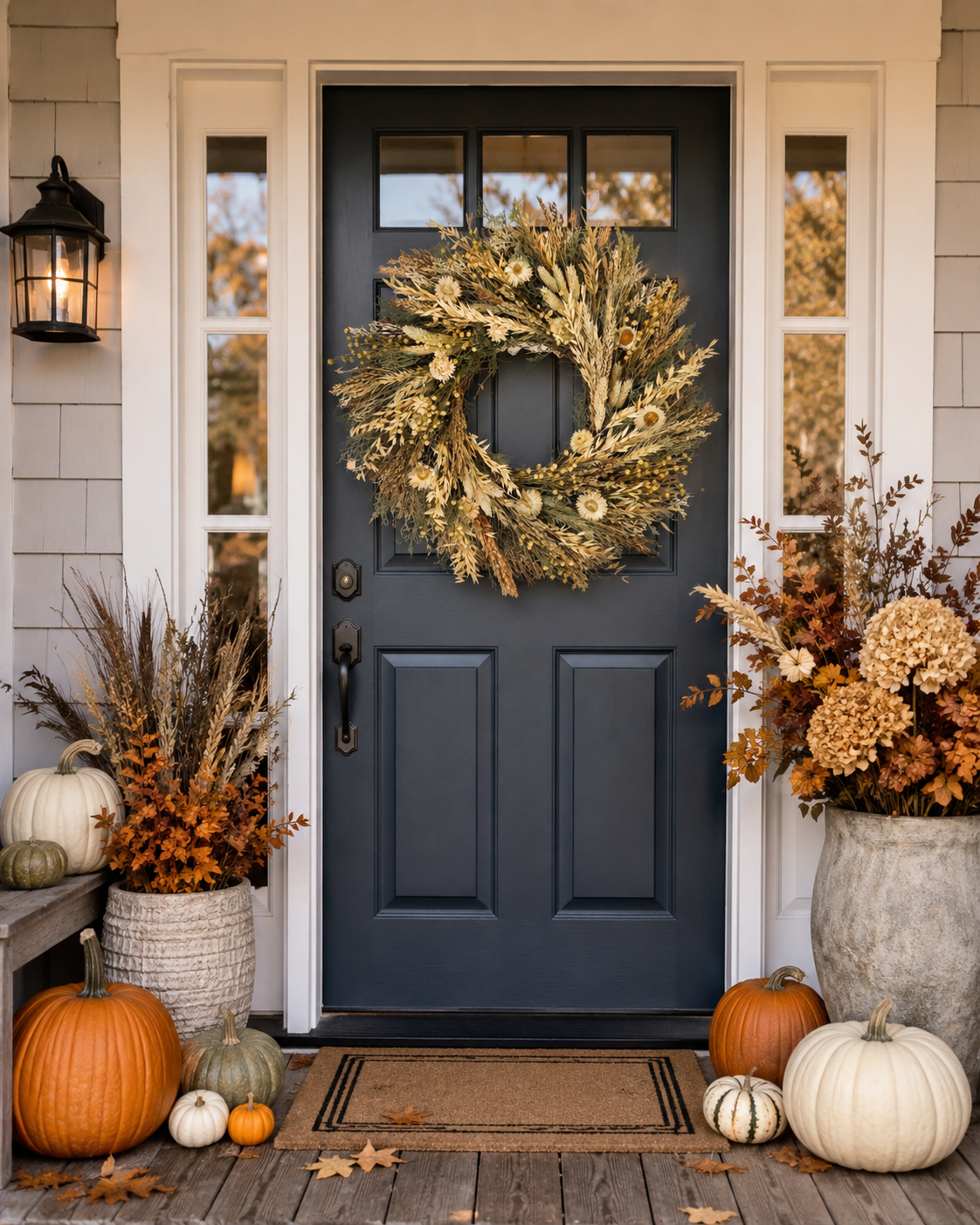 White Meadow Dried Flower Wreath, 18"
