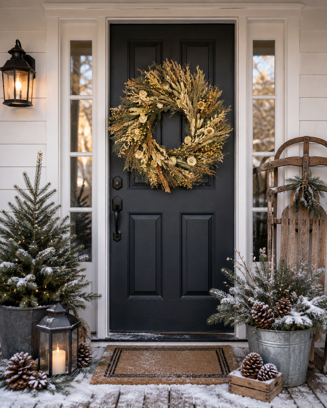 White Meadow Dried Flower Wreath, 18"