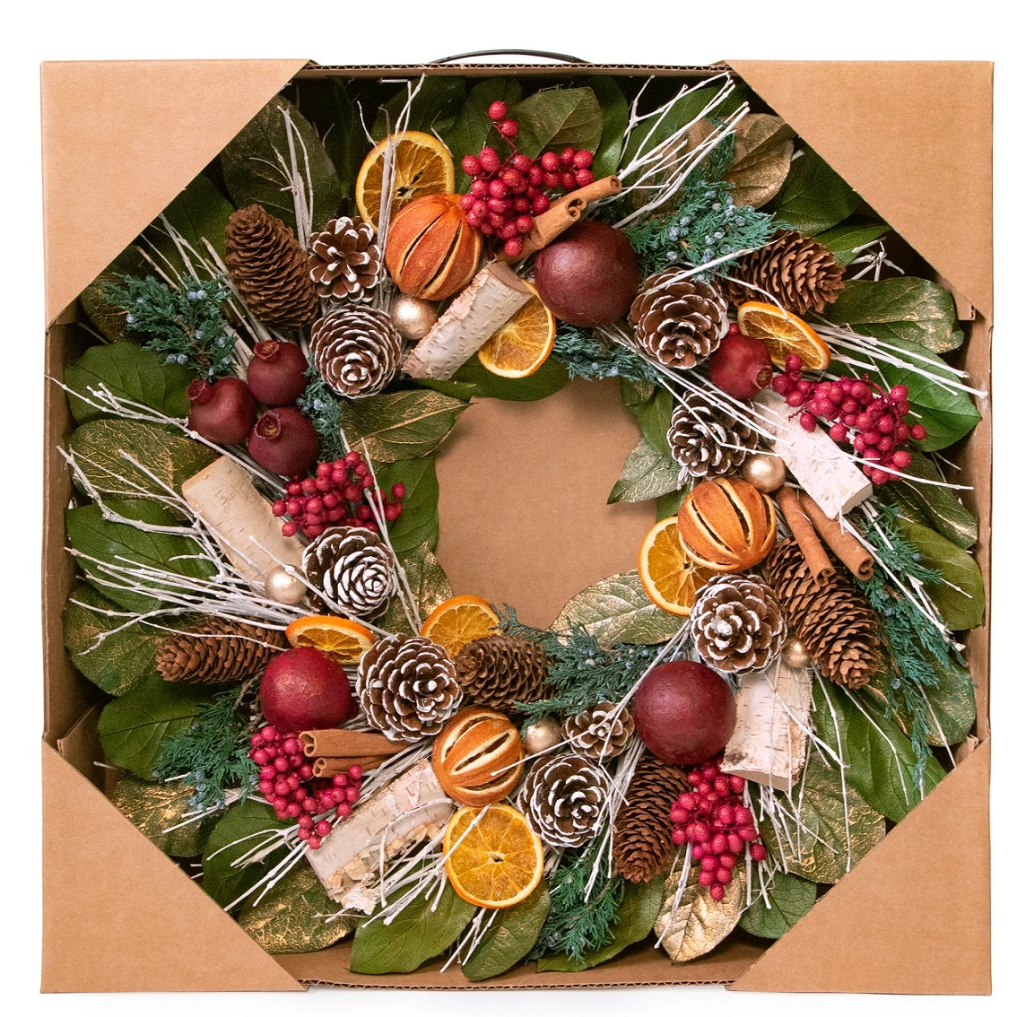 Winter Citrus & Pinecone Wreath, 18"