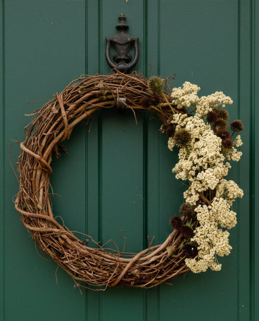 Yarrow & Echinacea on a Grapevine Wreath