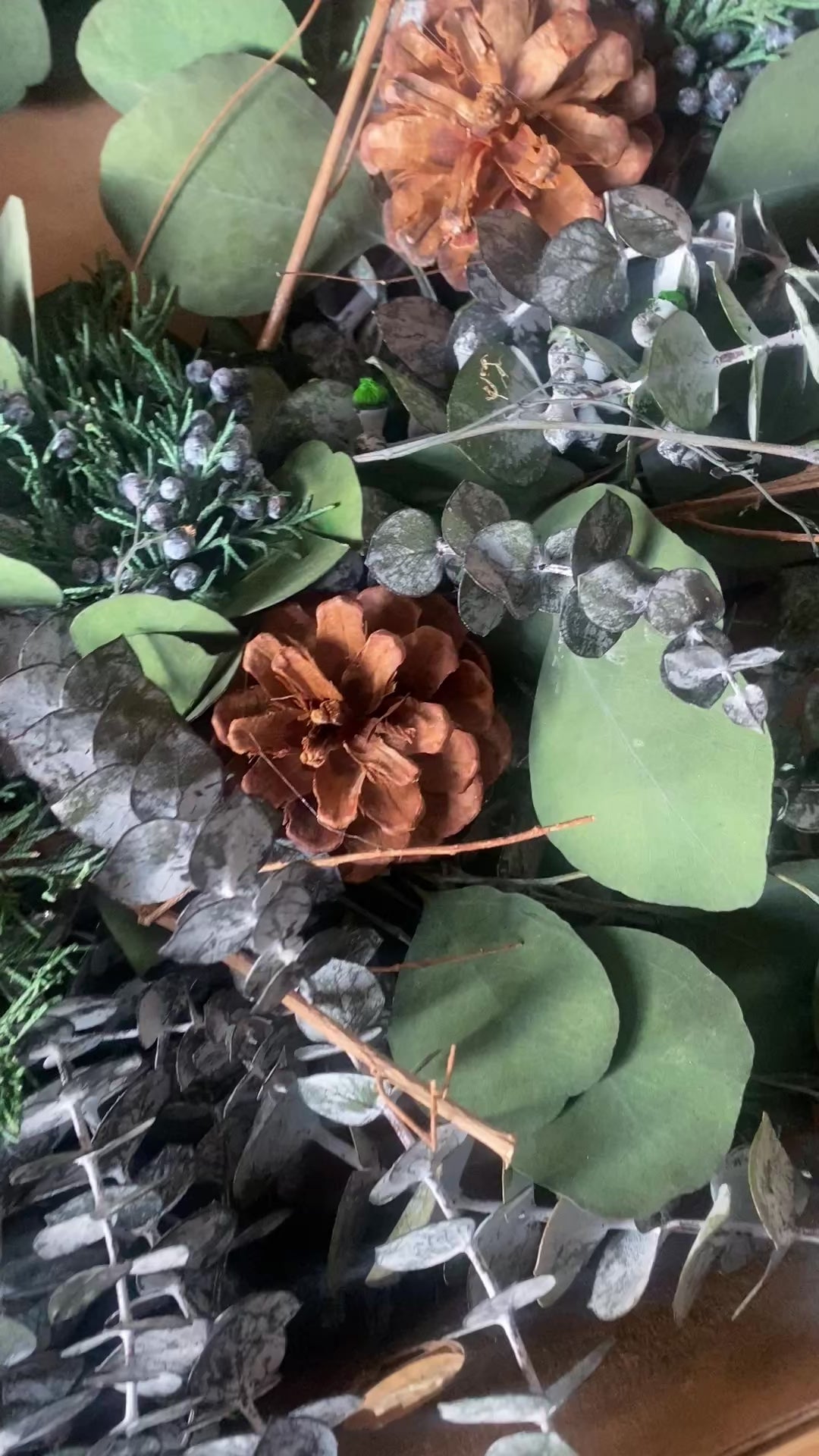 Fall to Winter Woodland Eucalyptus & Pinecone Wreath, 18"